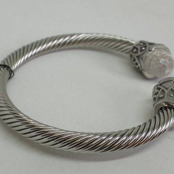 Andre Francois Stainless Steel 7" Cable Bangle NEW - Picture 4 of 6